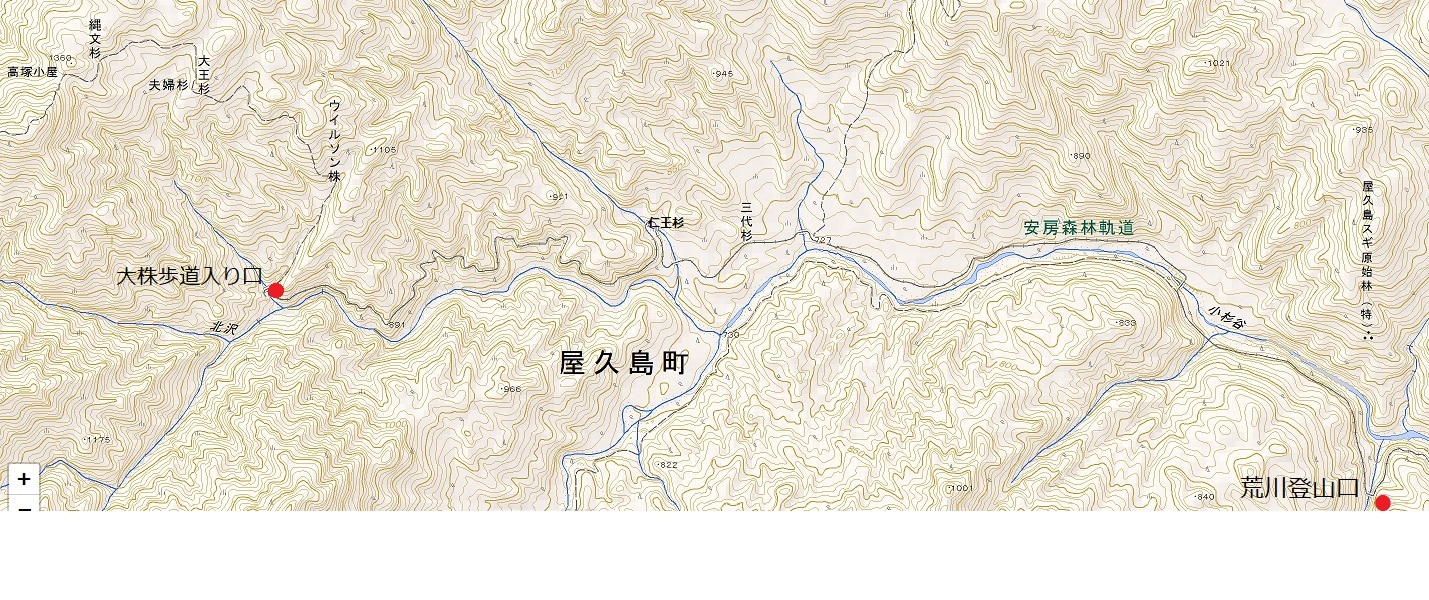 縄文杉全コース地図