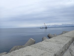 稚内　北防波堤ドーム側から見た海